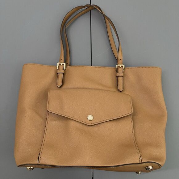 Michael Kors Jet Set Item Luggage Leather Tote Shoulder Bag Handbag Large Brfown - Picture 3 of 16